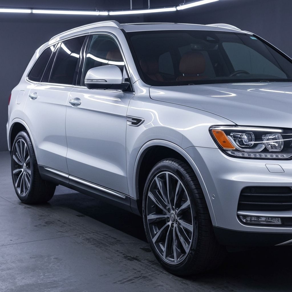 Srebrne SUV po kompleksowym detailingu